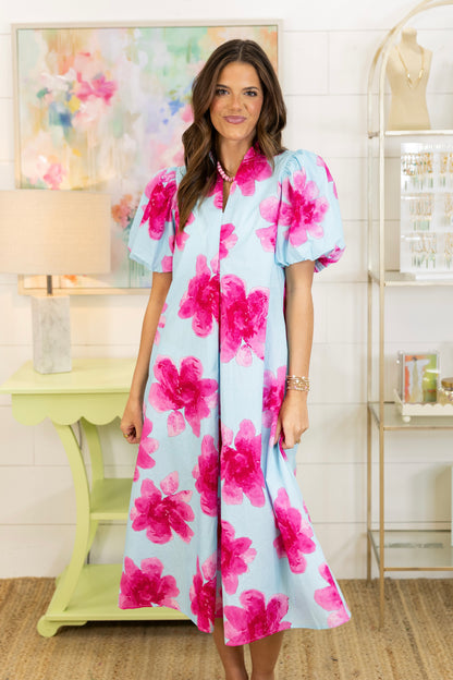 Saint Tropez Garden Dress-Midi Dress-Glam-The Village Shoppe, Women’s Fashion Boutique, Shop Online and In Store - Located in Muscle Shoals, AL.