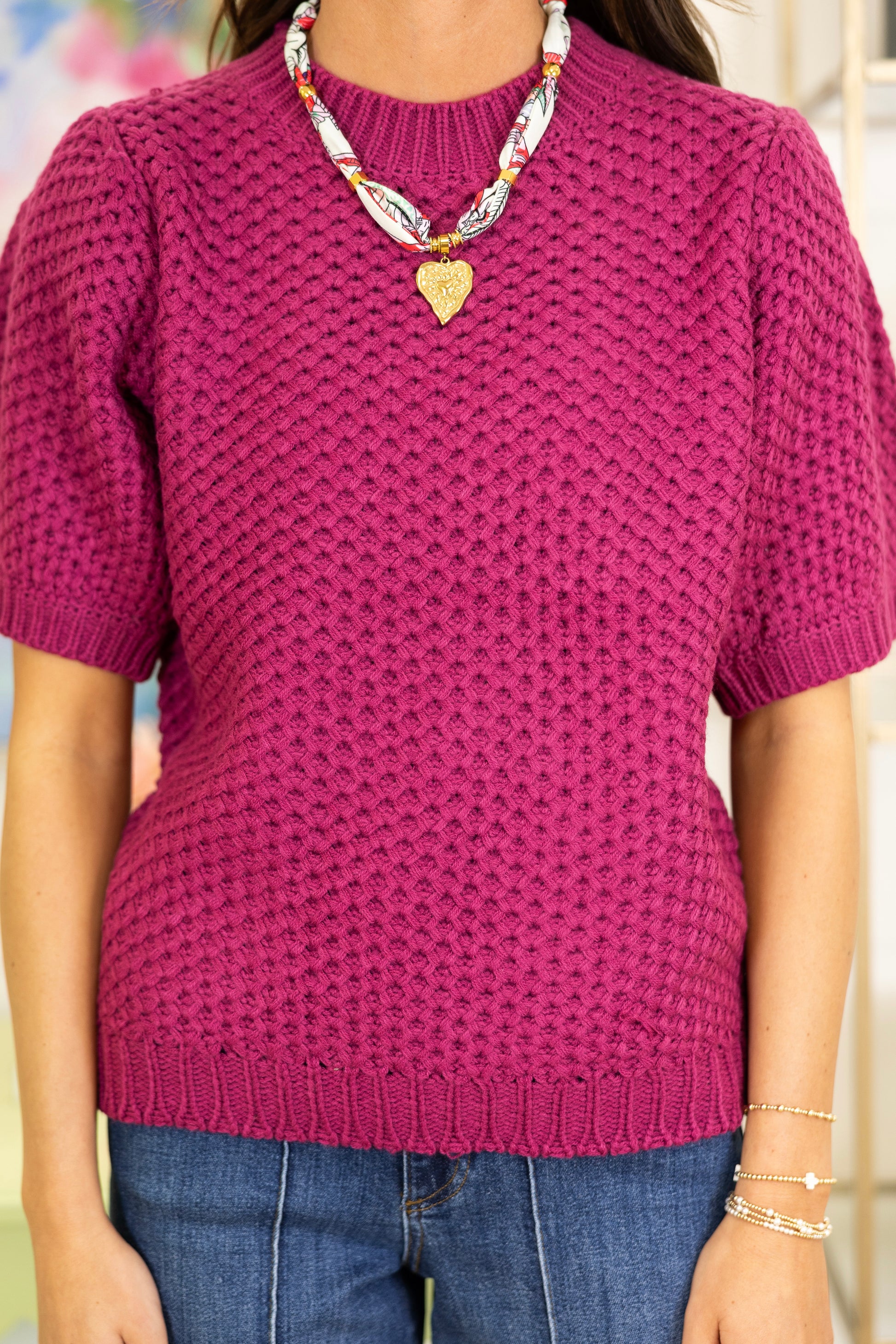 The Cadence Short Sleeve Sweater-Sweaters-Fate-The Village Shoppe, Women’s Fashion Boutique, Shop Online and In Store - Located in Muscle Shoals, AL.