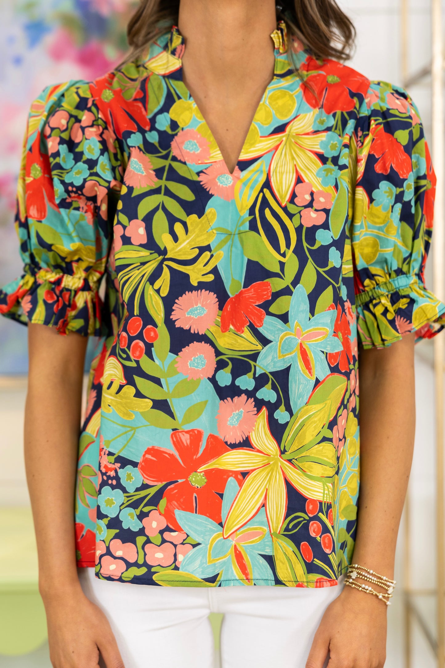 The Maren Blouse-Short Sleeves-Entro-The Village Shoppe, Women’s Fashion Boutique, Shop Online and In Store - Located in Muscle Shoals, AL.