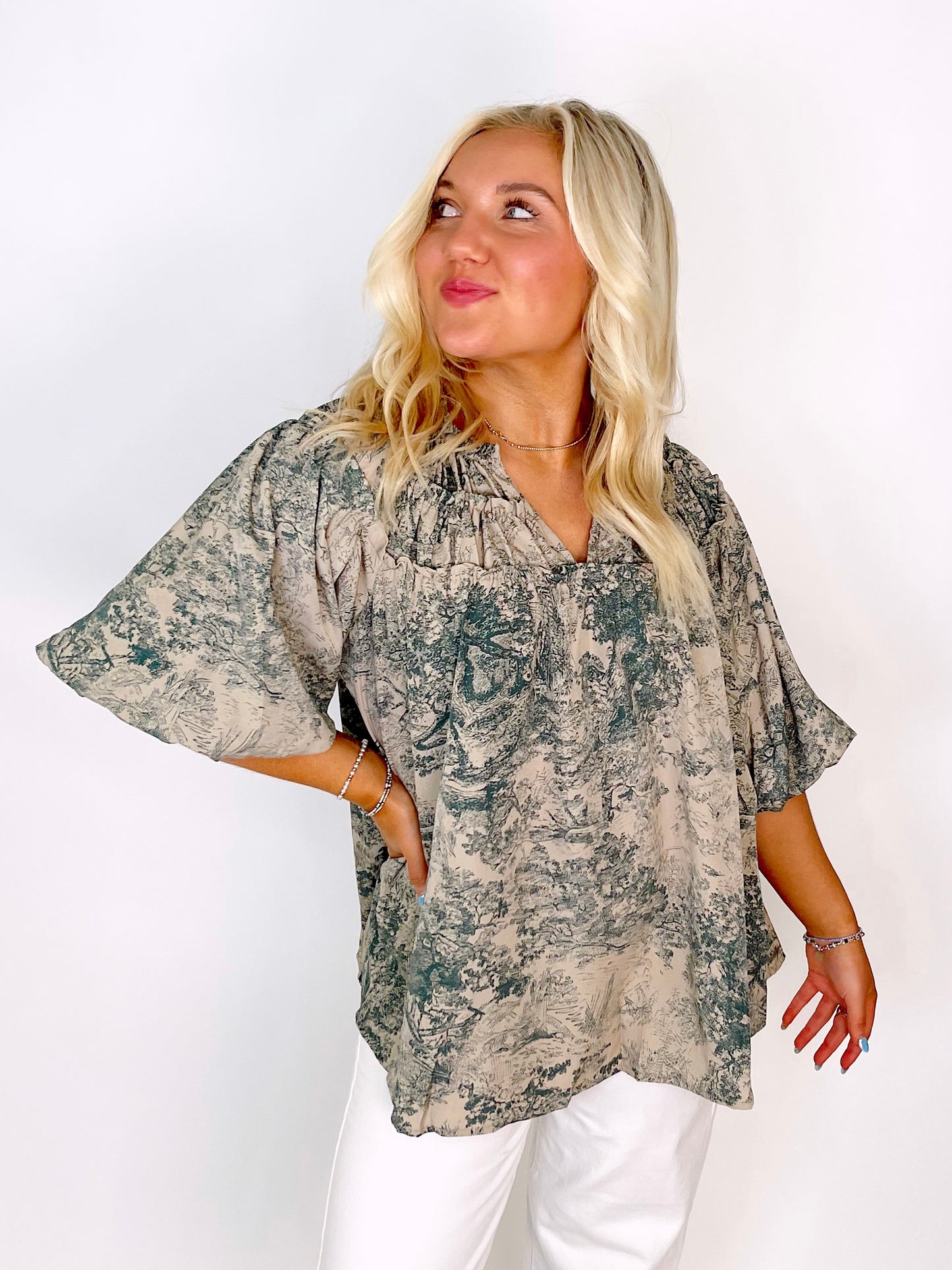 The Angelina Top-Short Sleeves-Entro-The Village Shoppe, Women’s Fashion Boutique, Shop Online and In Store - Located in Muscle Shoals, AL.