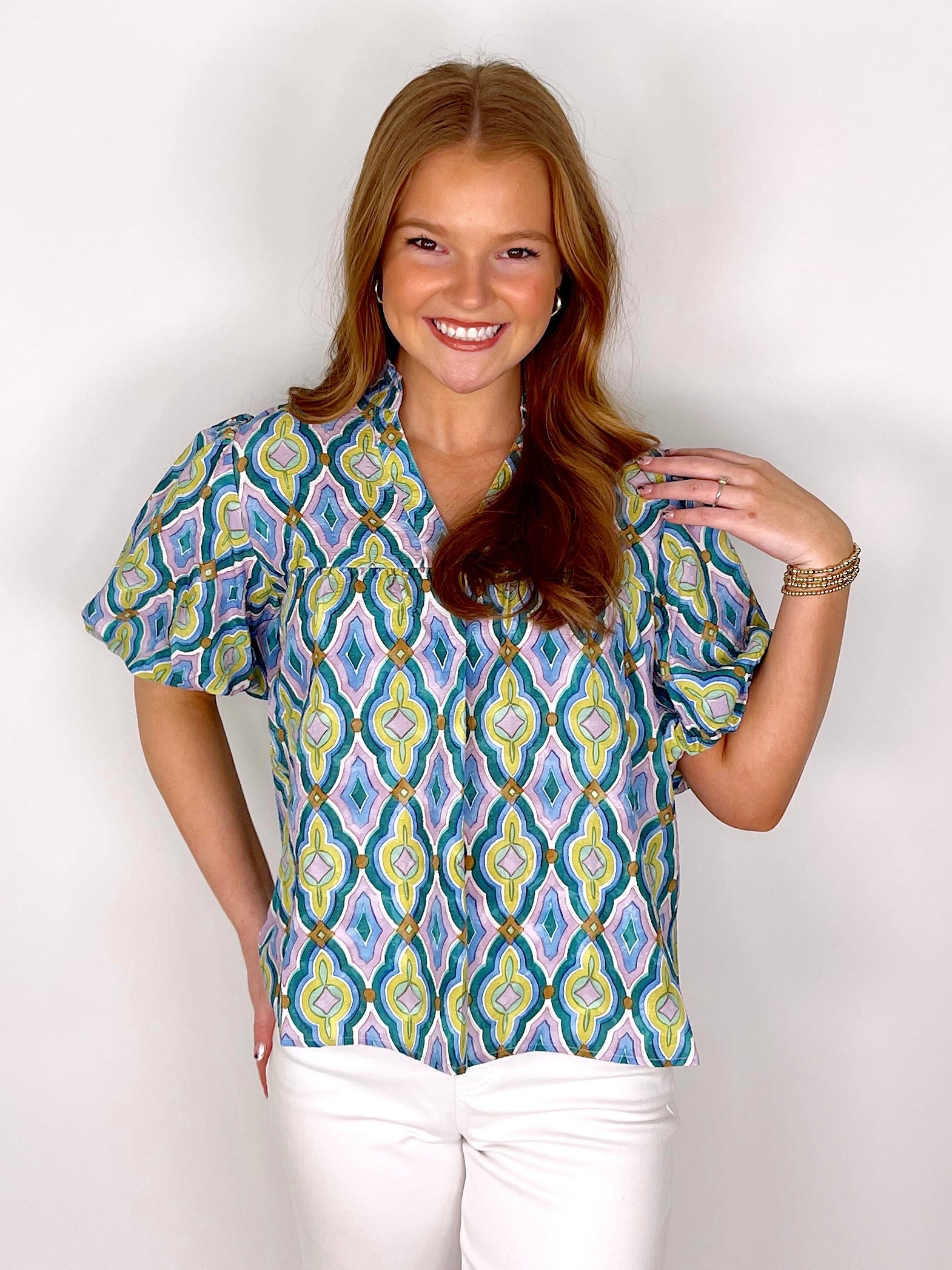 The Chandler Top-Short Sleeves-THML-The Village Shoppe, Women’s Fashion Boutique, Shop Online and In Store - Located in Muscle Shoals, AL.