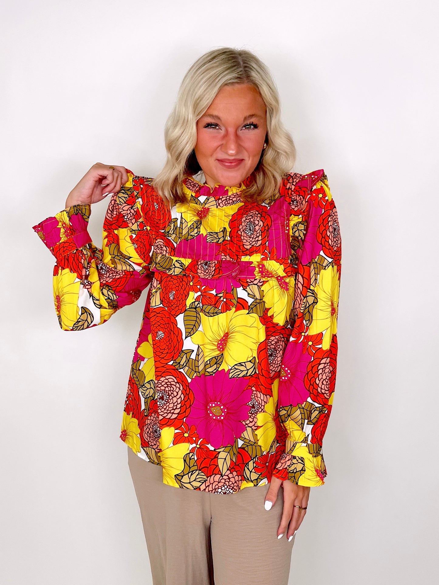 The Lisa Blouse-Blouse-THML-The Village Shoppe, Women’s Fashion Boutique, Shop Online and In Store - Located in Muscle Shoals, AL.