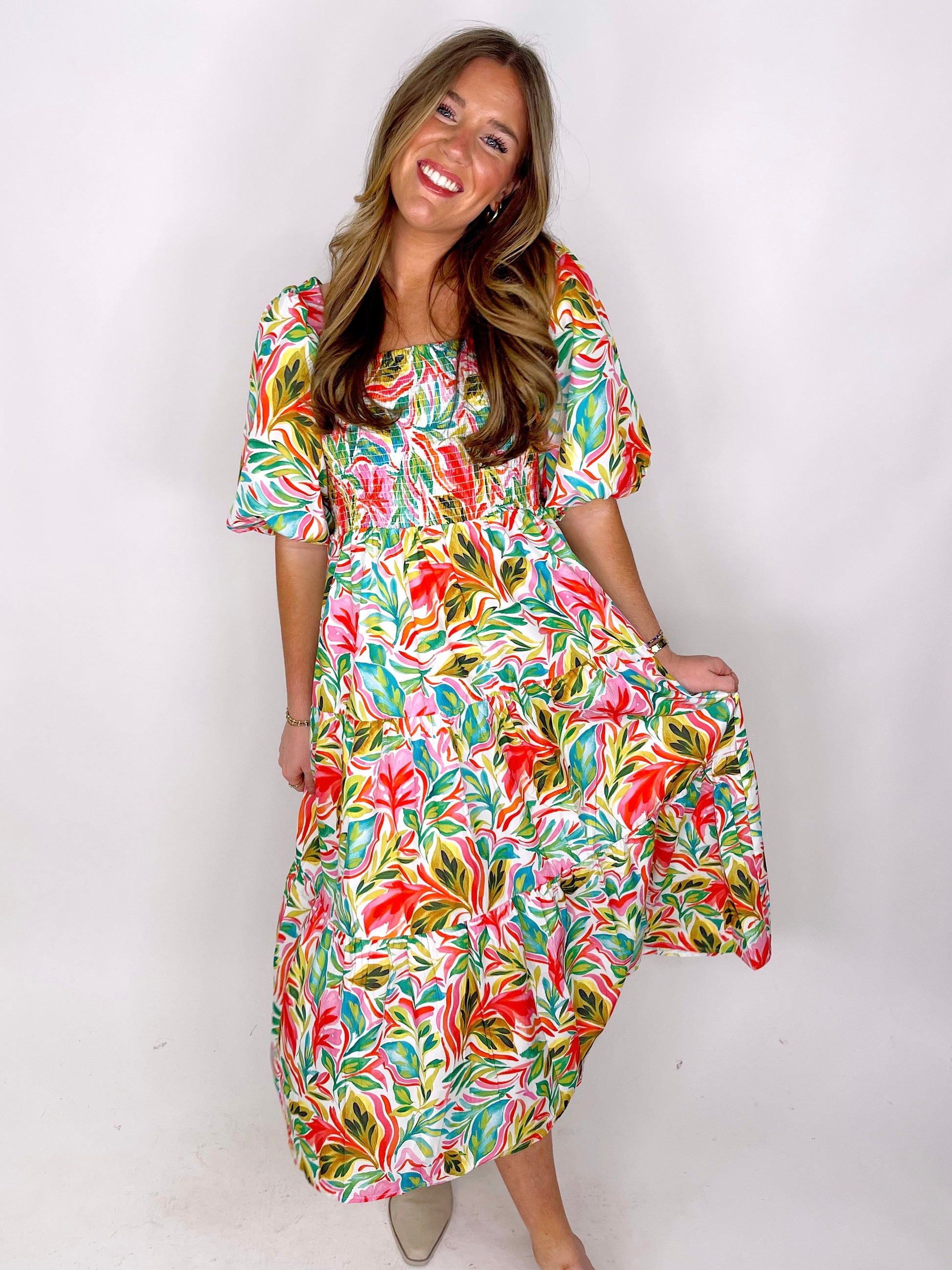 The Isla Dress-Midi Dress-THML-The Village Shoppe, Women’s Fashion Boutique, Shop Online and In Store - Located in Muscle Shoals, AL.