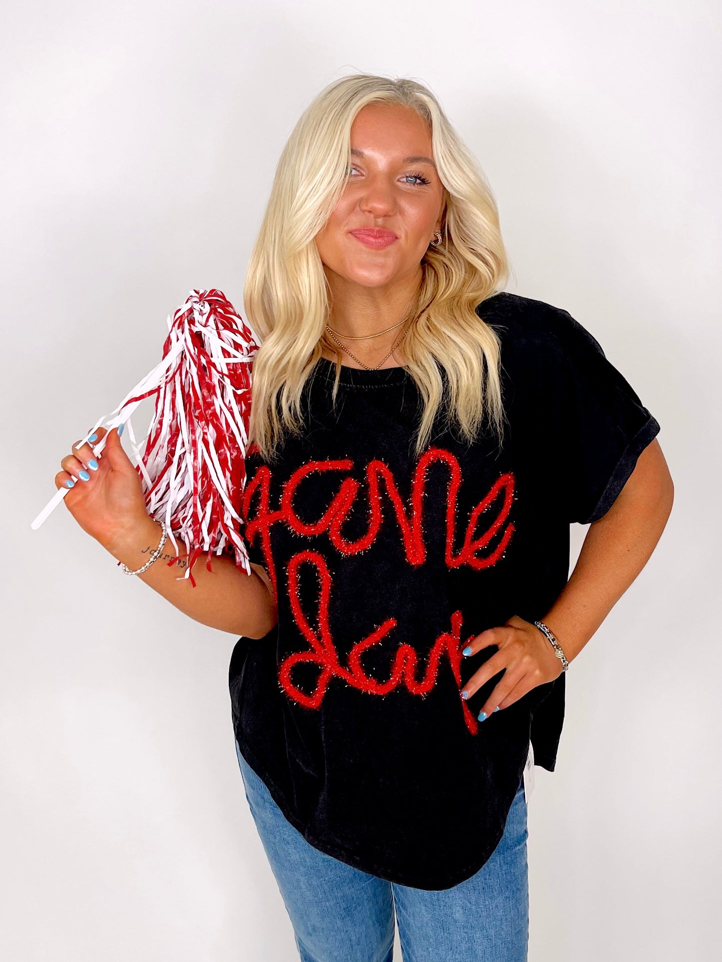 Game Day Tee-Short Sleeves-BiBi-The Village Shoppe, Women’s Fashion Boutique, Shop Online and In Store - Located in Muscle Shoals, AL.