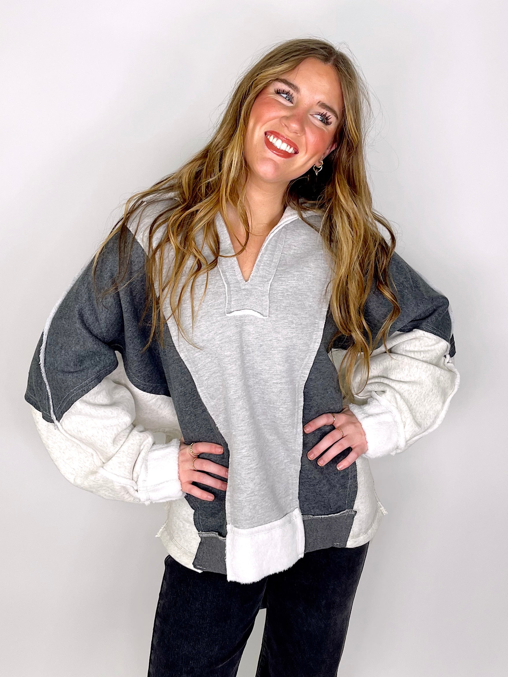 The Abba Sweatshirt-Sweatshirt-Aemi + Co-The Village Shoppe, Women’s Fashion Boutique, Shop Online and In Store - Located in Muscle Shoals, AL.