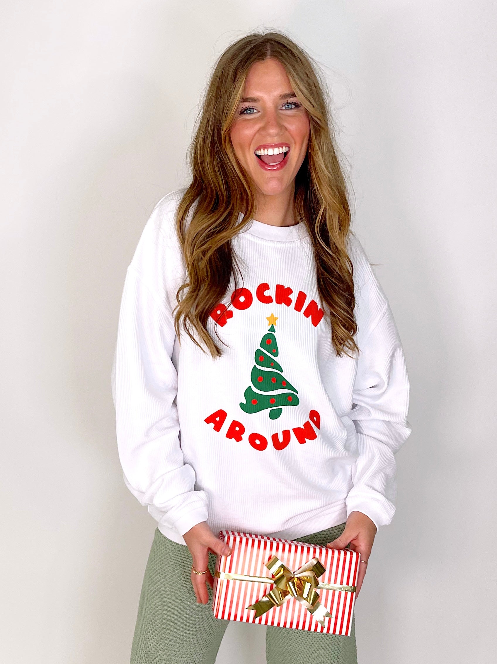 Rockin' Around Corded Sweatshirt-Sweatshirt-Charlie Southern-The Village Shoppe, Women’s Fashion Boutique, Shop Online and In Store - Located in Muscle Shoals, AL.