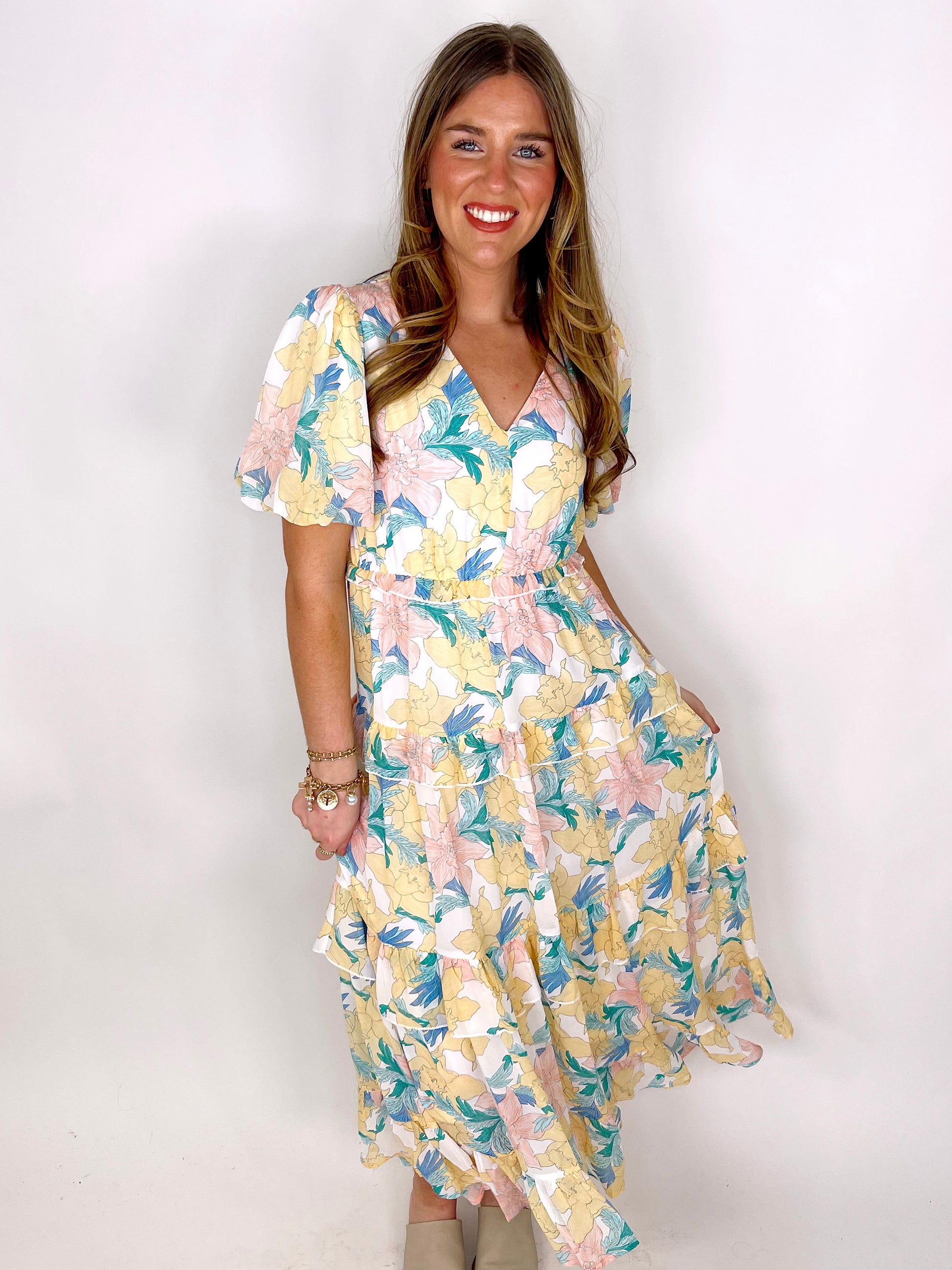 The Anastasia Midi Dress-Midi Dress-Entro-The Village Shoppe, Women’s Fashion Boutique, Shop Online and In Store - Located in Muscle Shoals, AL.