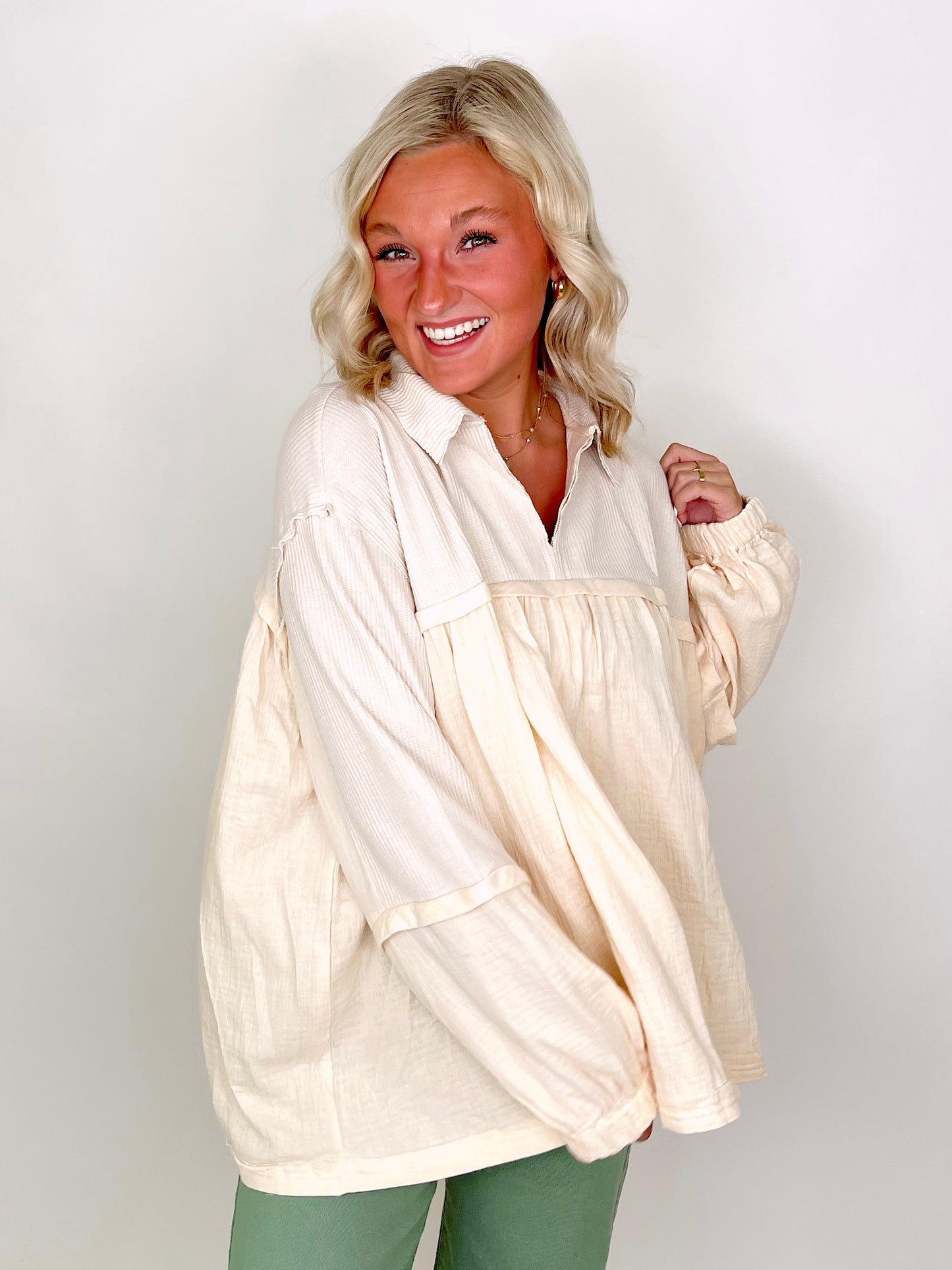 The Hilary Top-Long Sleeves-Fantastic Fawn-The Village Shoppe, Women’s Fashion Boutique, Shop Online and In Store - Located in Muscle Shoals, AL.