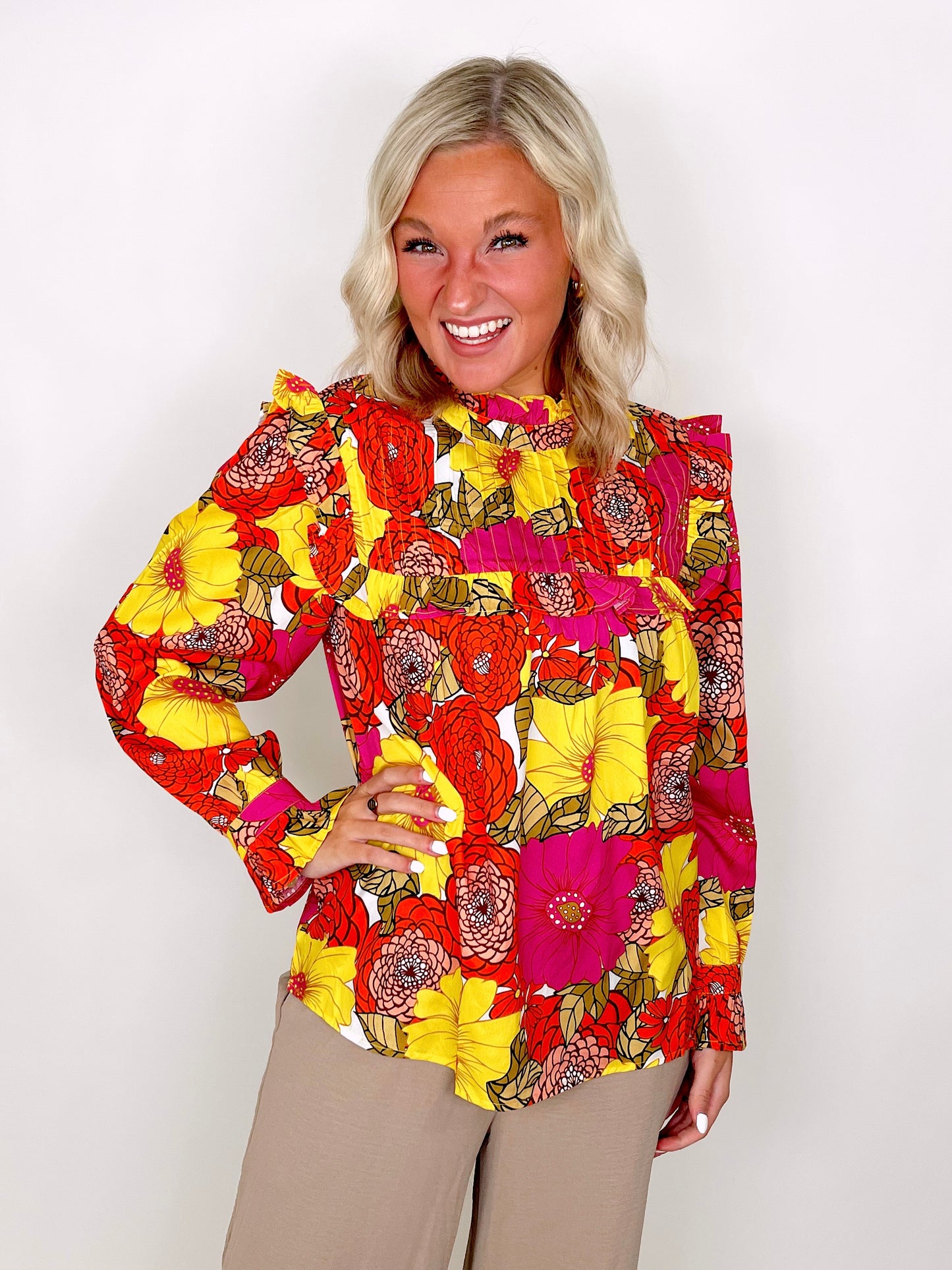 The Lisa Blouse-Blouse-THML-The Village Shoppe, Women’s Fashion Boutique, Shop Online and In Store - Located in Muscle Shoals, AL.
