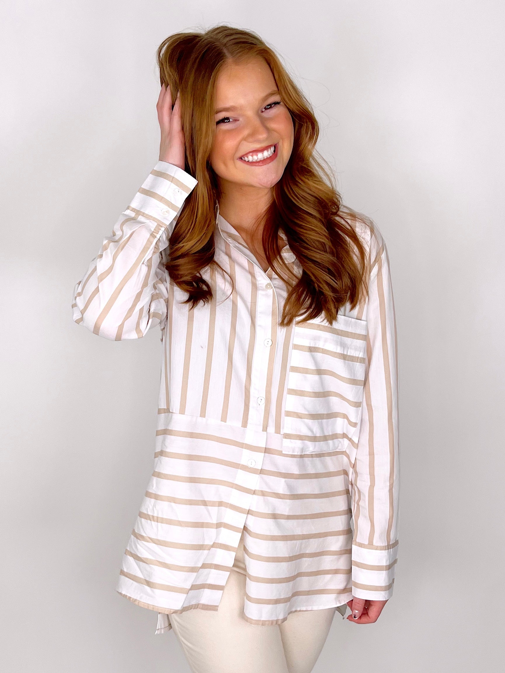 The Miley Button Down-Button-Ups-Tribal-The Village Shoppe, Women’s Fashion Boutique, Shop Online and In Store - Located in Muscle Shoals, AL.