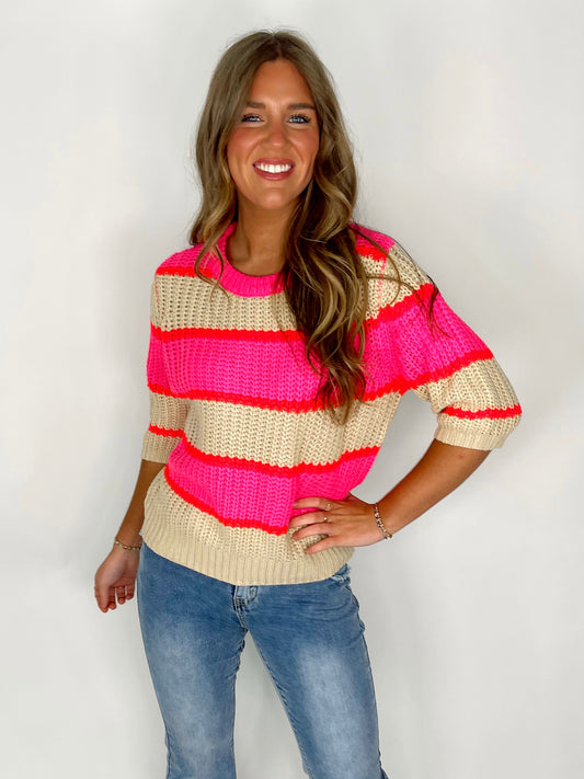The Eleanor Summer Sweater-Short Sleeves-BiBi-The Village Shoppe, Women’s Fashion Boutique, Shop Online and In Store - Located in Muscle Shoals, AL.