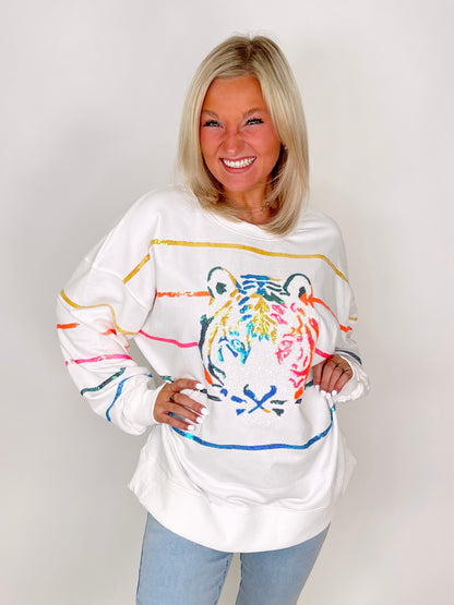 Go Get 'Em Tiger Sweatshirt-Long Sleeves-Fantastic Fawn-The Village Shoppe, Women’s Fashion Boutique, Shop Online and In Store - Located in Muscle Shoals, AL.