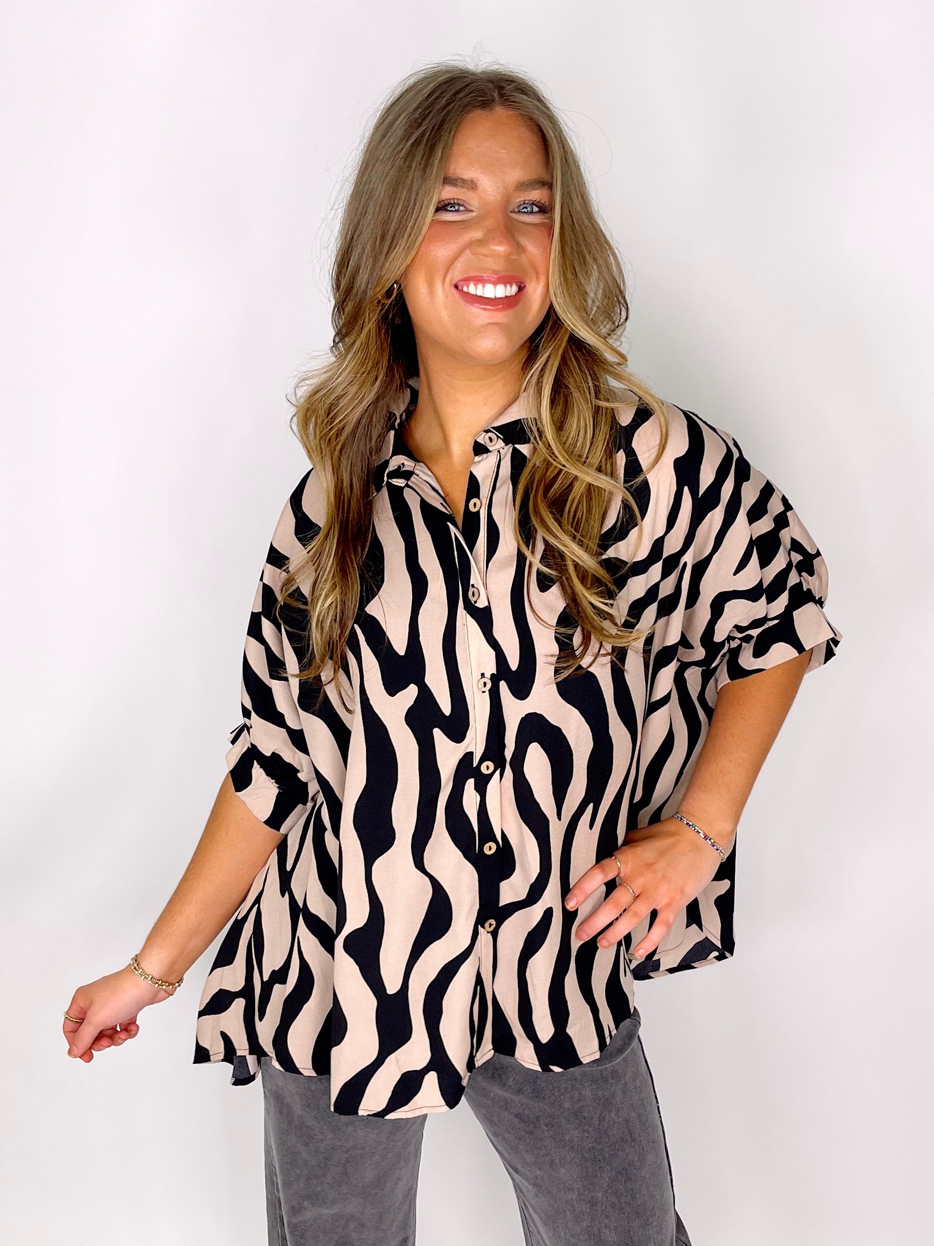 The Sutton Top-Button-Ups-Easel-The Village Shoppe, Women’s Fashion Boutique, Shop Online and In Store - Located in Muscle Shoals, AL.
