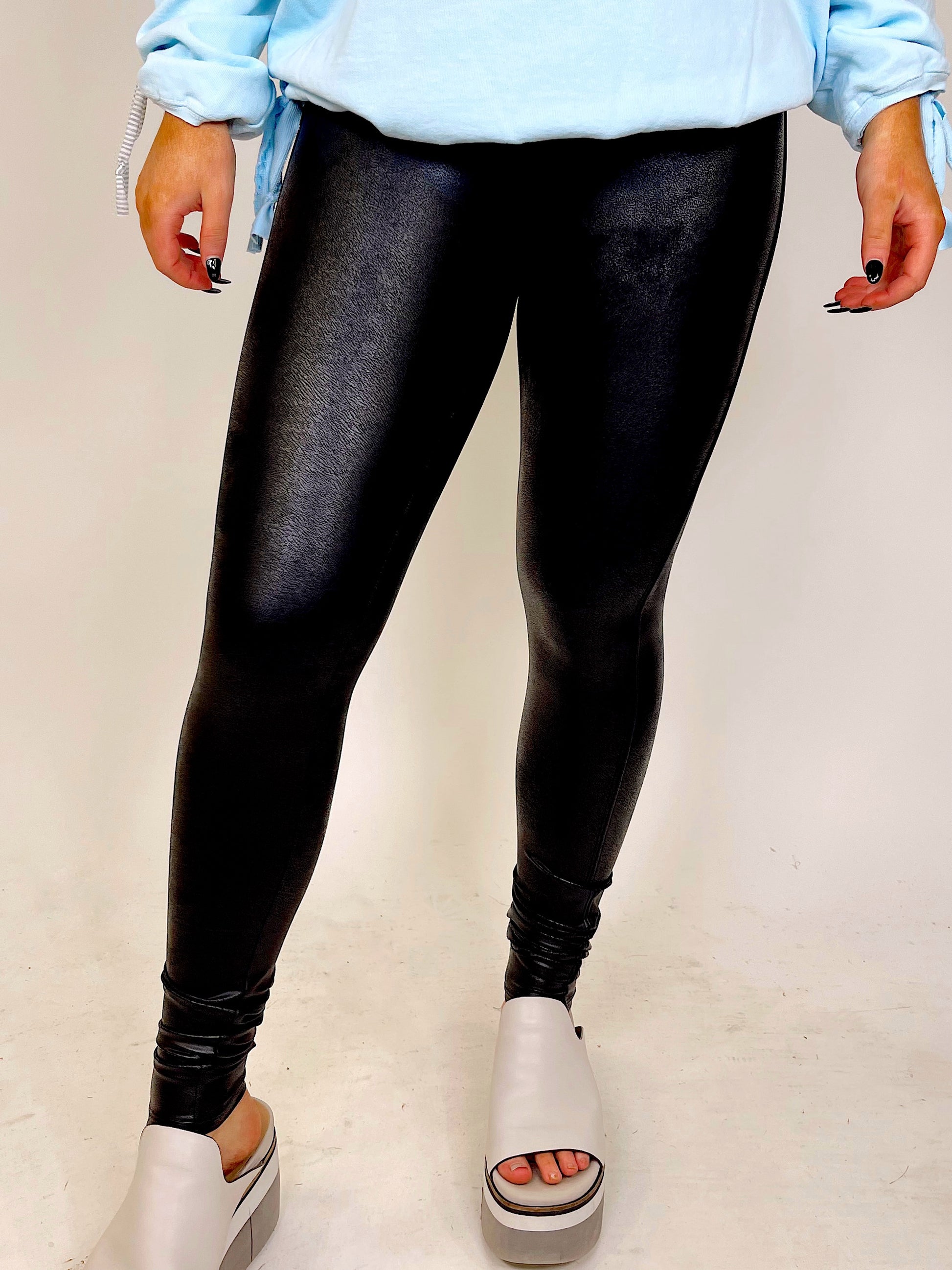 Spanx Faux Leather Leggings-Leggings-Spanx-The Village Shoppe, Women’s Fashion Boutique, Shop Online and In Store - Located in Muscle Shoals, AL.
