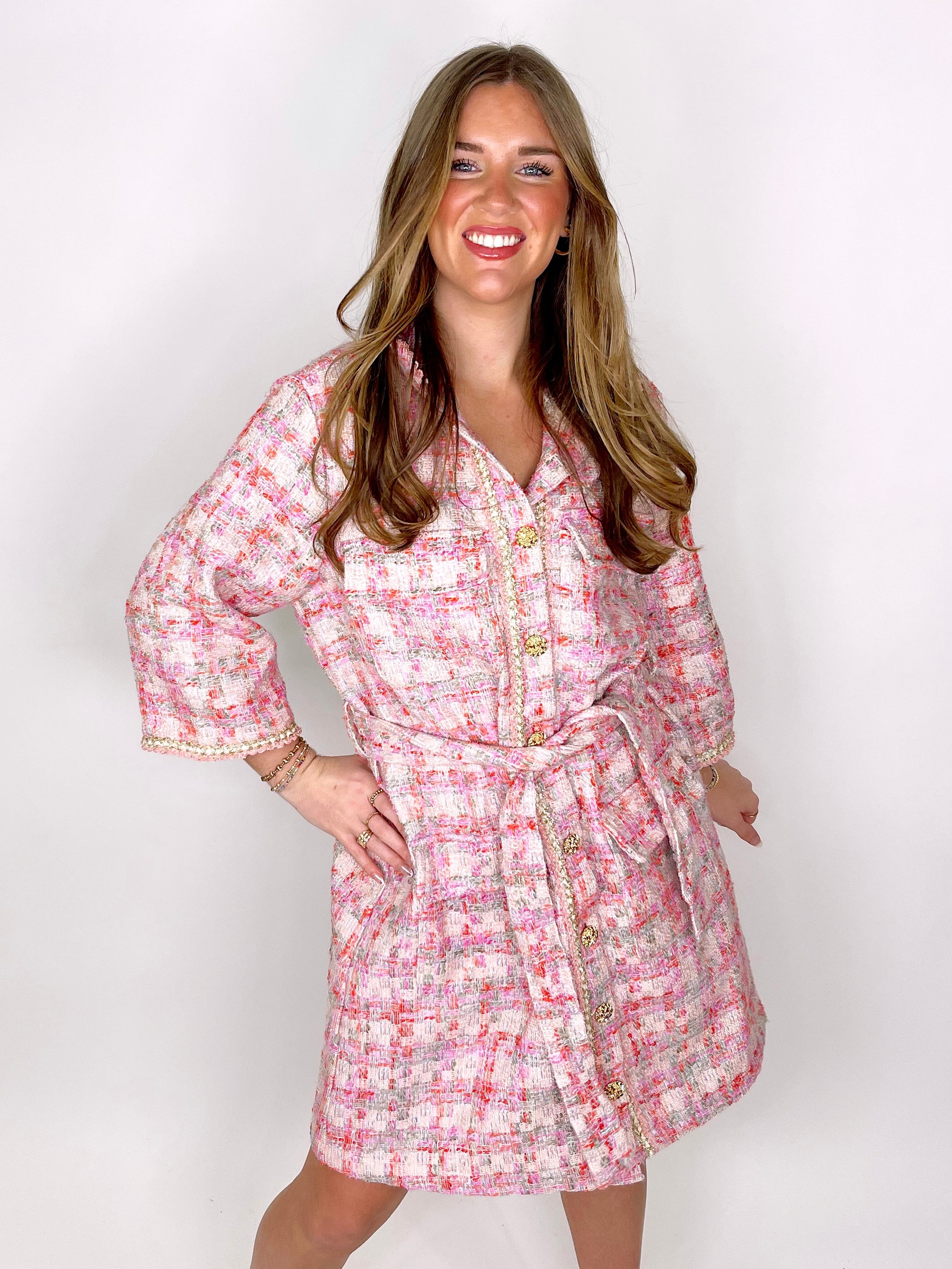 The London Belted Shirt Dress-Jackets-Easel-The Village Shoppe, Women’s Fashion Boutique, Shop Online and In Store - Located in Muscle Shoals, AL.