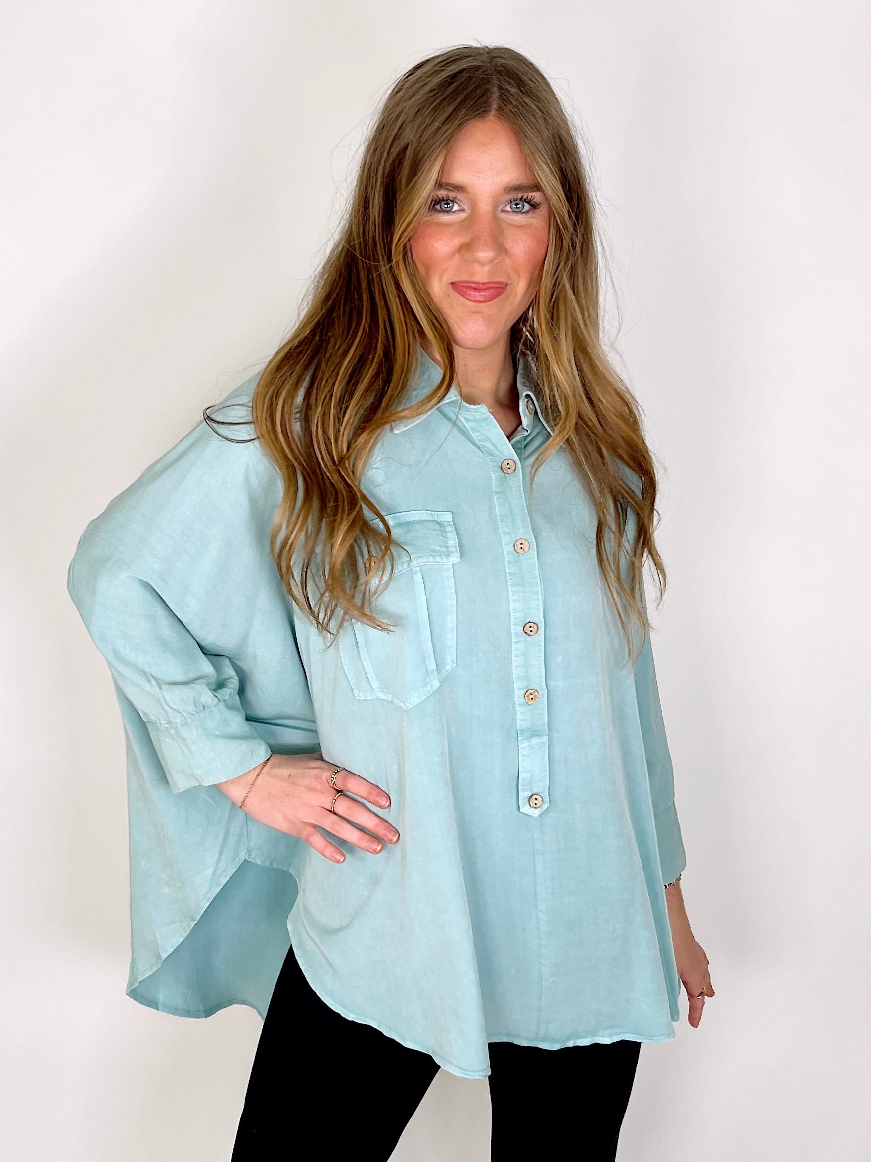 The Brandie Top-Button-Ups-Easel-The Village Shoppe, Women’s Fashion Boutique, Shop Online and In Store - Located in Muscle Shoals, AL.