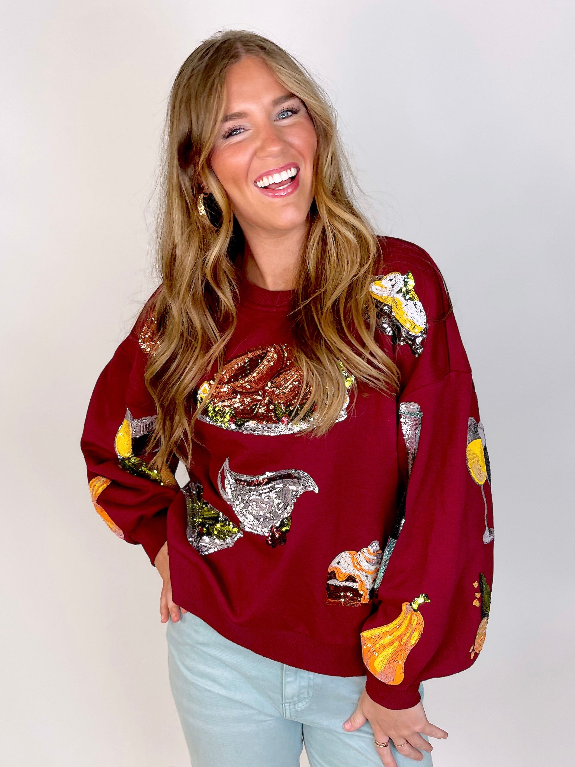 Whatever Floats Your Gravy Boat Sweatshirt | Queen of Sparkles-Long Sleeves-Queen of Sparkles-The Village Shoppe, Women’s Fashion Boutique, Shop Online and In Store - Located in Muscle Shoals, AL.