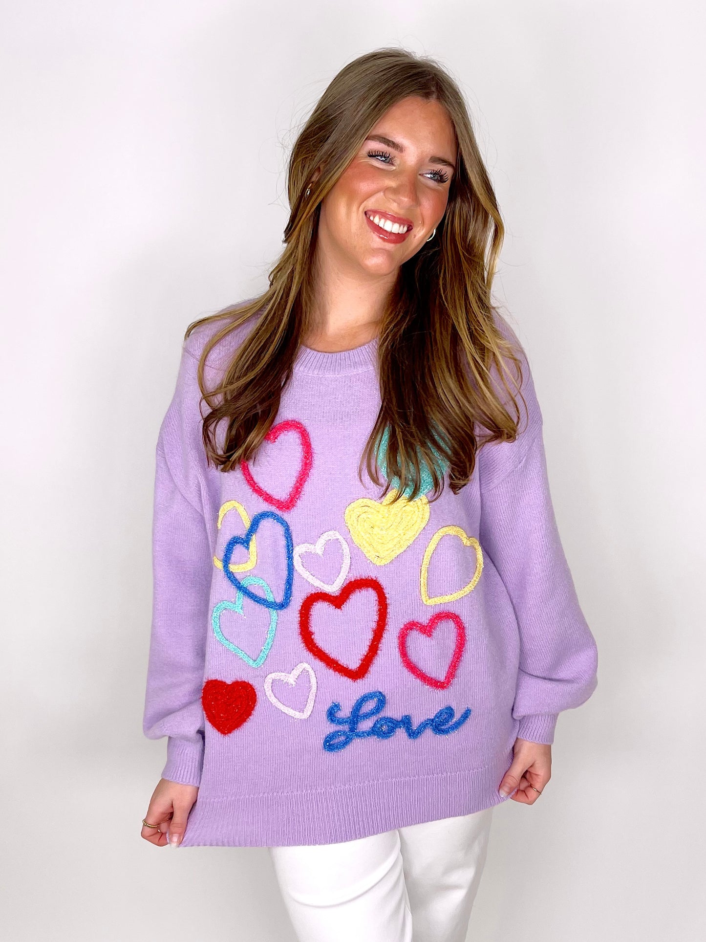 Love on the Brain Sweater-Sweaters-Entro-The Village Shoppe, Women’s Fashion Boutique, Shop Online and In Store - Located in Muscle Shoals, AL.
