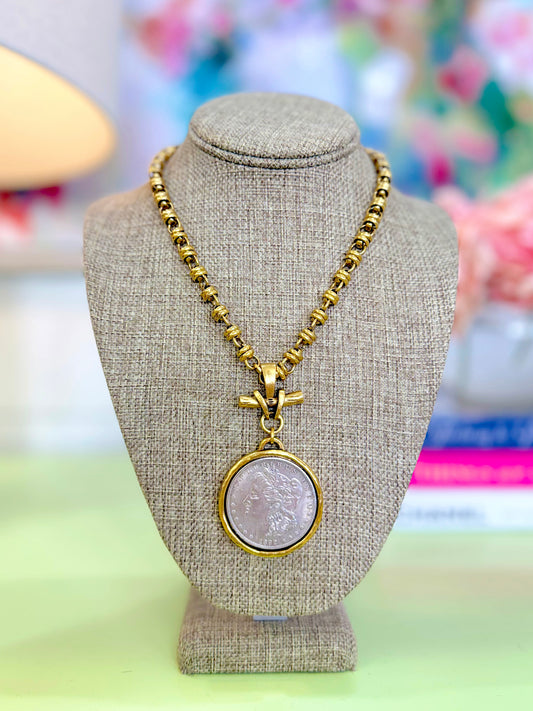 The Duchess Coin Necklace-Necklaces-Stella-The Village Shoppe, Women’s Fashion Boutique, Shop Online and In Store - Located in Muscle Shoals, AL.