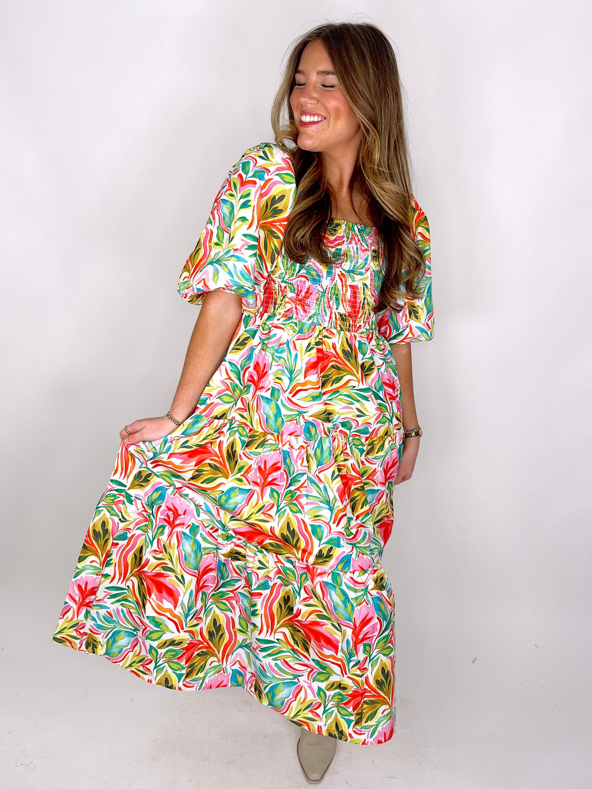 The Isla Dress-Midi Dress-THML-The Village Shoppe, Women’s Fashion Boutique, Shop Online and In Store - Located in Muscle Shoals, AL.