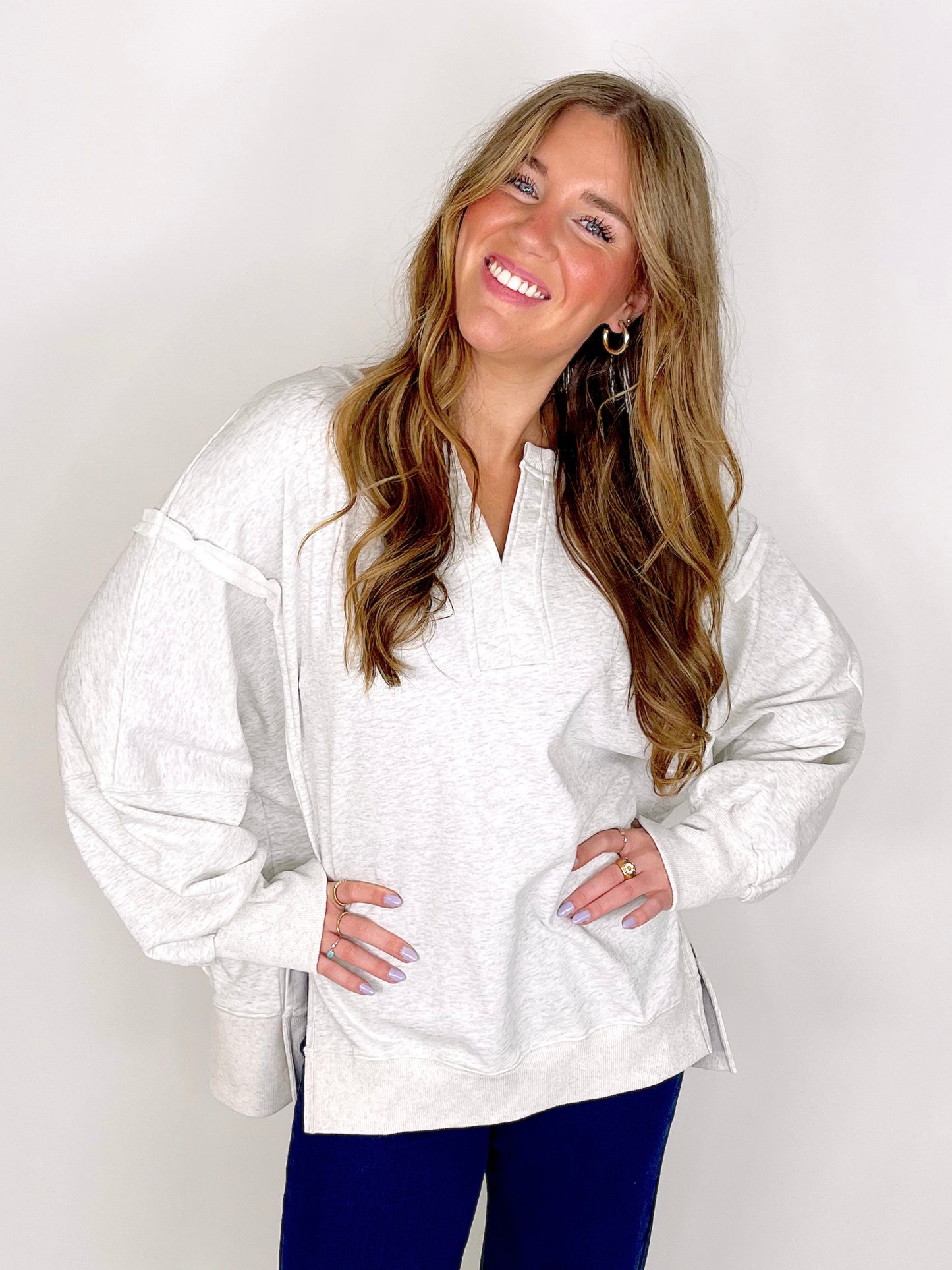 The Reagan Sweatshirt-Sweatshirt-First Love-The Village Shoppe, Women’s Fashion Boutique, Shop Online and In Store - Located in Muscle Shoals, AL.