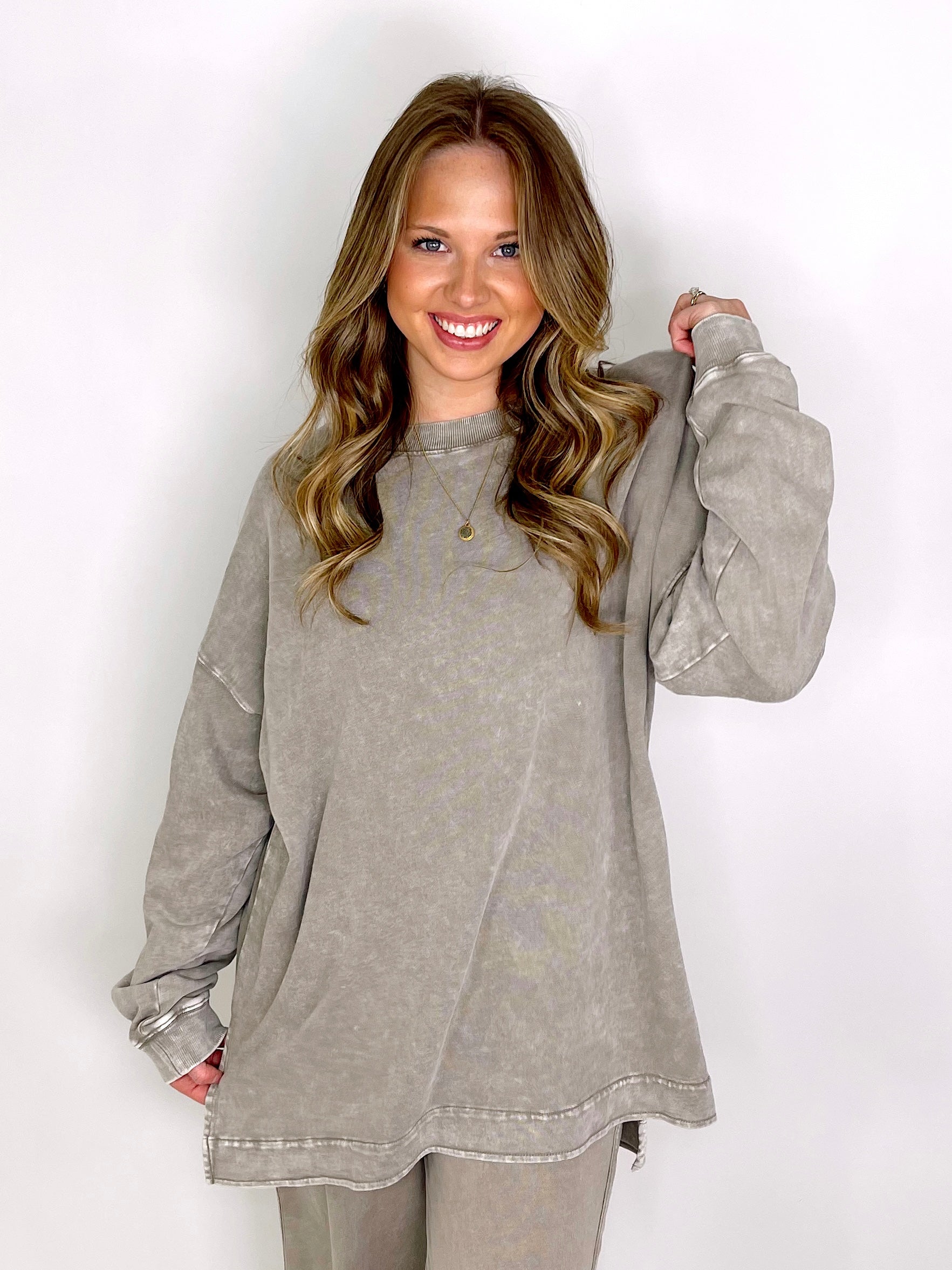 The Lottie Top-Long Sleeves-Easel-The Village Shoppe, Women’s Fashion Boutique, Shop Online and In Store - Located in Muscle Shoals, AL.