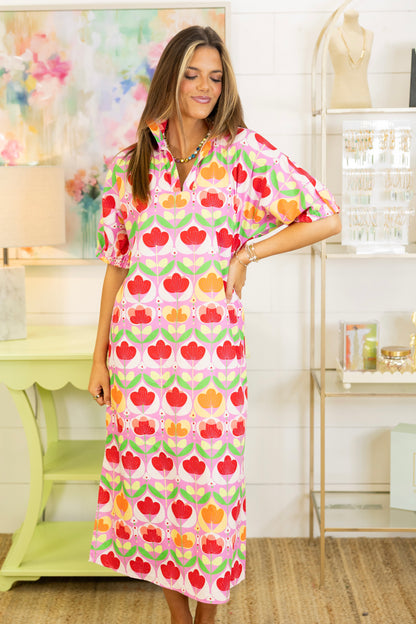 Mod Bloom Midi Dress | Adrienne-Midi Dress-Adrienne-The Village Shoppe, Women’s Fashion Boutique, Shop Online and In Store - Located in Muscle Shoals, AL.