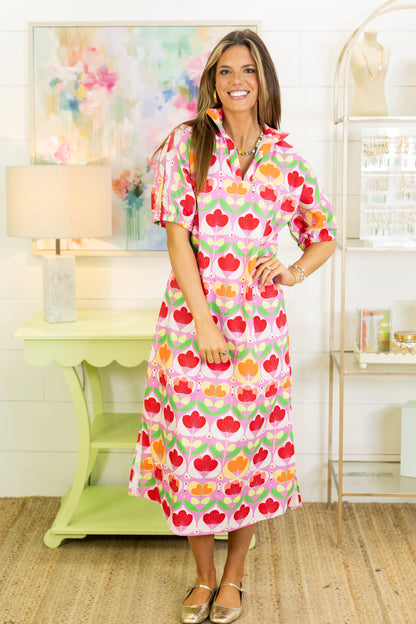 Mod Bloom Midi Dress | Adrienne-Midi Dress-Adrienne-The Village Shoppe, Women’s Fashion Boutique, Shop Online and In Store - Located in Muscle Shoals, AL.