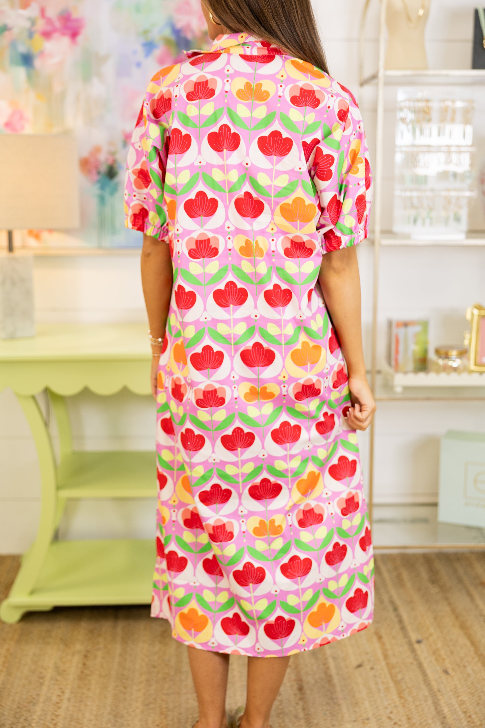 Mod Bloom Midi Dress | Adrienne-Midi Dress-Adrienne-The Village Shoppe, Women’s Fashion Boutique, Shop Online and In Store - Located in Muscle Shoals, AL.