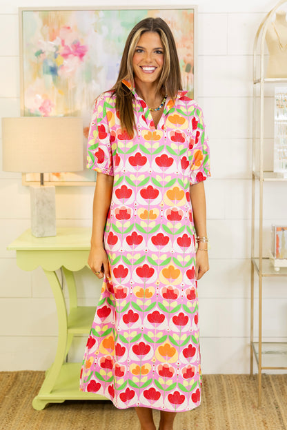 Mod Bloom Midi Dress | Adrienne-Midi Dress-Adrienne-The Village Shoppe, Women’s Fashion Boutique, Shop Online and In Store - Located in Muscle Shoals, AL.