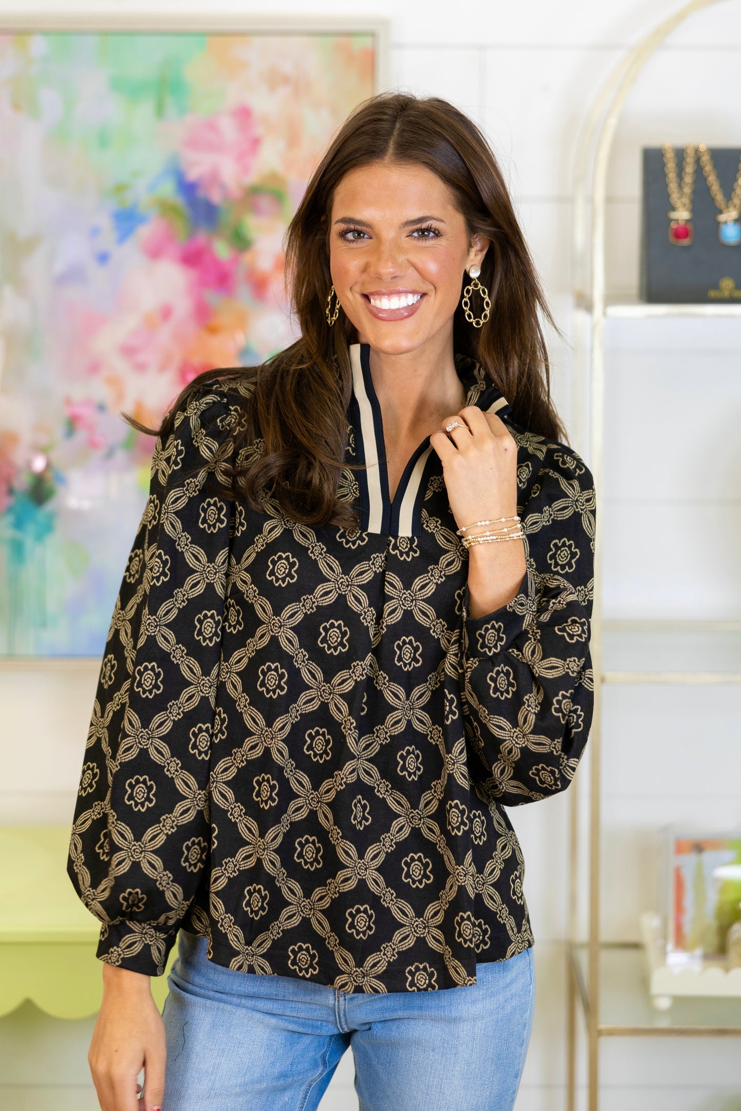 The Kaley Top-Long Sleeves-Umgee-The Village Shoppe, Women’s Fashion Boutique, Shop Online and In Store - Located in Muscle Shoals, AL.