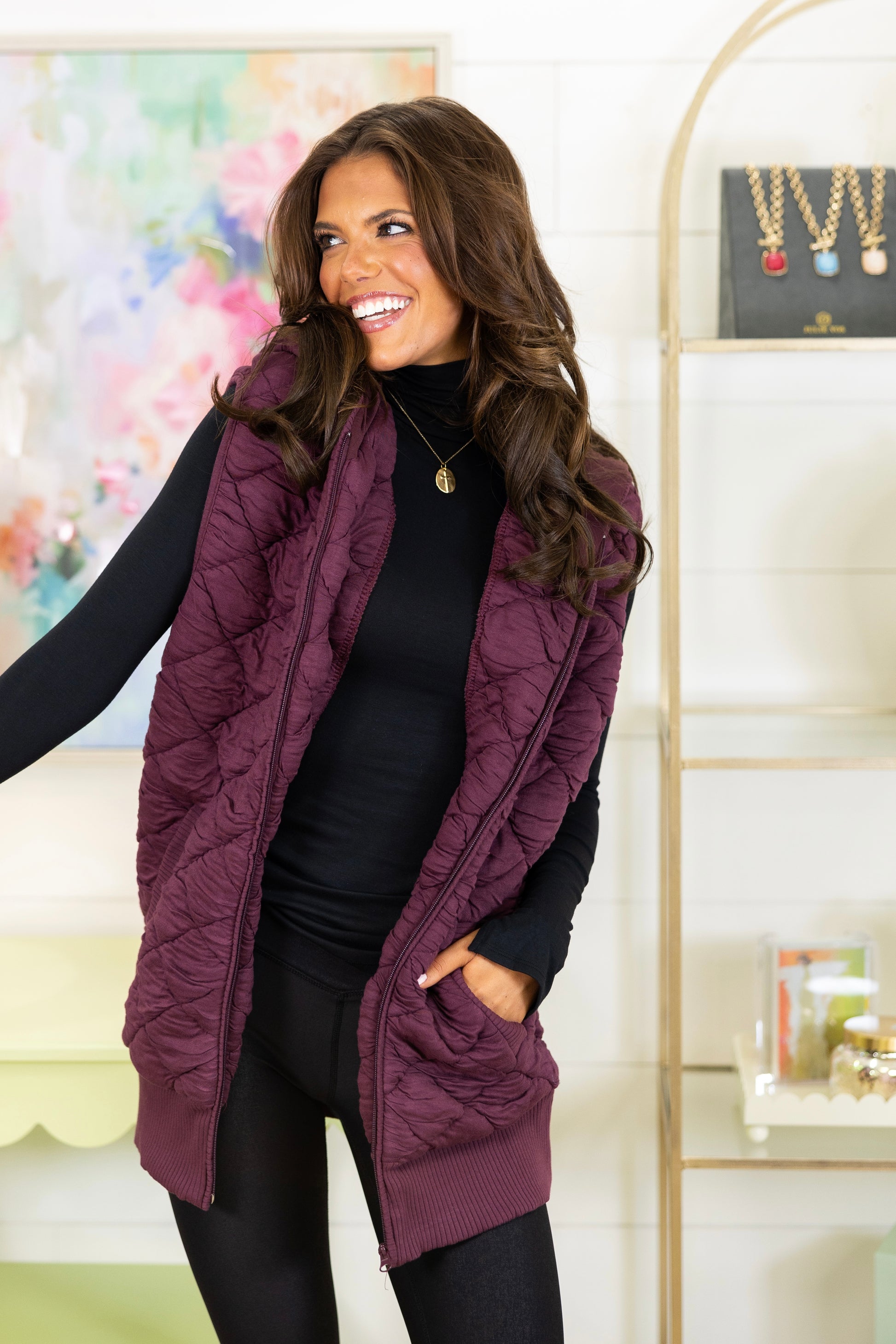 The Winslet Quilted Vest-Vest-Mono B-The Village Shoppe, Women’s Fashion Boutique, Shop Online and In Store - Located in Muscle Shoals, AL.