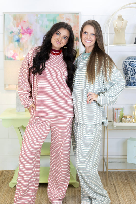Unwind Striped Set-Matching Set-Things Between-The Village Shoppe, Women’s Fashion Boutique, Shop Online and In Store - Located in Muscle Shoals, AL.