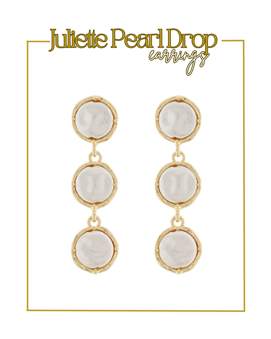 The Juliette Pearl Drop Earrings-Earrings-Golden Stella-The Village Shoppe, Women’s Fashion Boutique, Shop Online and In Store - Located in Muscle Shoals, AL.