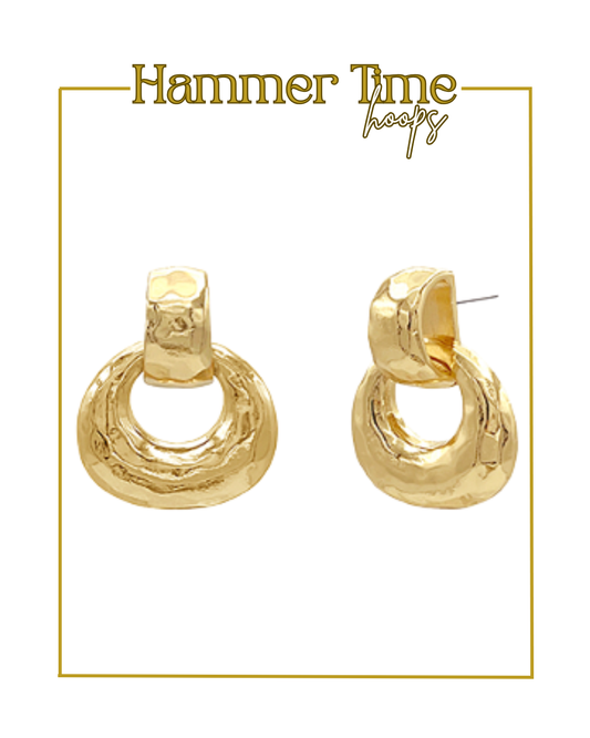 Hammer Time Hoops-Earrings-Golden Stella-The Village Shoppe, Women’s Fashion Boutique, Shop Online and In Store - Located in Muscle Shoals, AL.