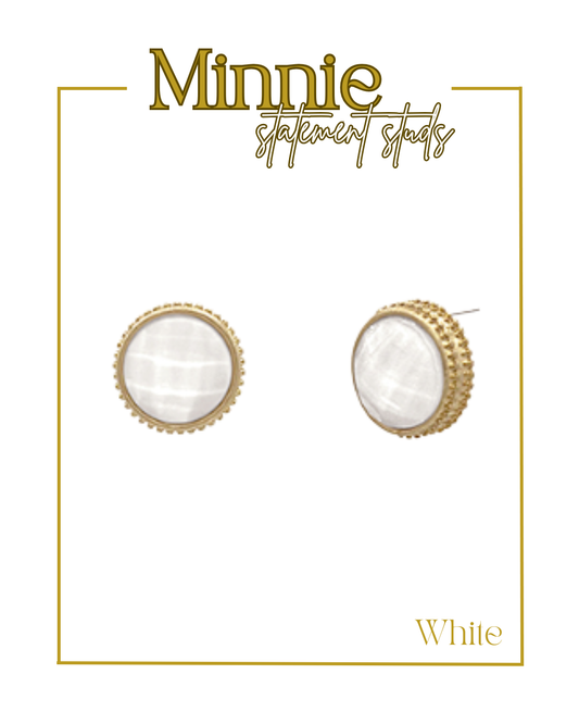 Minnie Statement Studs-Earrings-Golden Stella-The Village Shoppe, Women’s Fashion Boutique, Shop Online and In Store - Located in Muscle Shoals, AL.