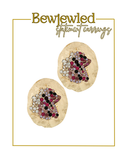 Bejeweled Statement Studs-Earrings-Golden Stella-The Village Shoppe, Women’s Fashion Boutique, Shop Online and In Store - Located in Muscle Shoals, AL.