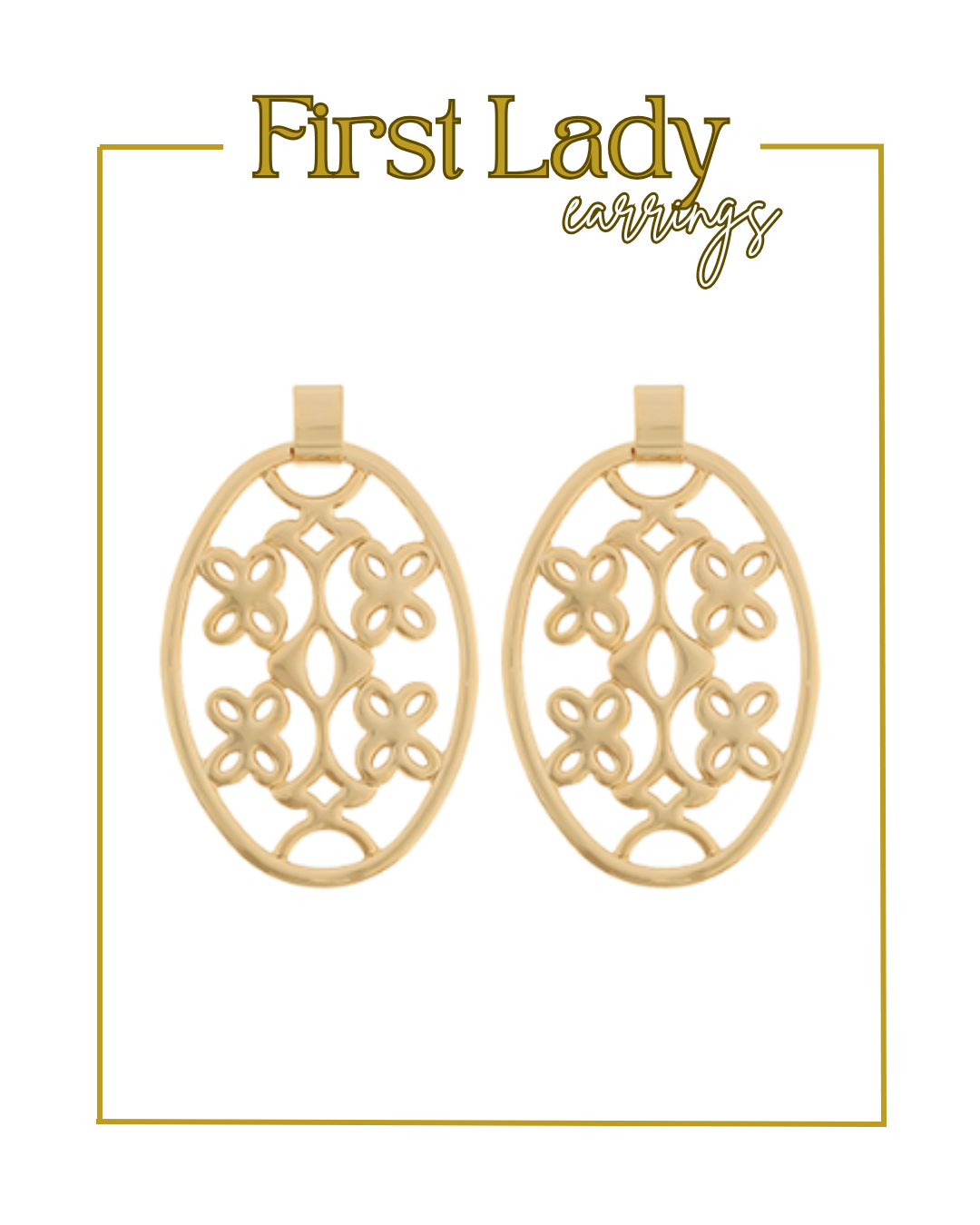 First Lady Earrings-Earrings-Golden Stella-The Village Shoppe, Women’s Fashion Boutique, Shop Online and In Store - Located in Muscle Shoals, AL.