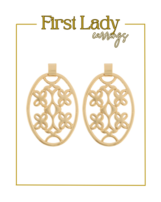 First Lady Earrings-Earrings-Golden Stella-The Village Shoppe, Women’s Fashion Boutique, Shop Online and In Store - Located in Muscle Shoals, AL.