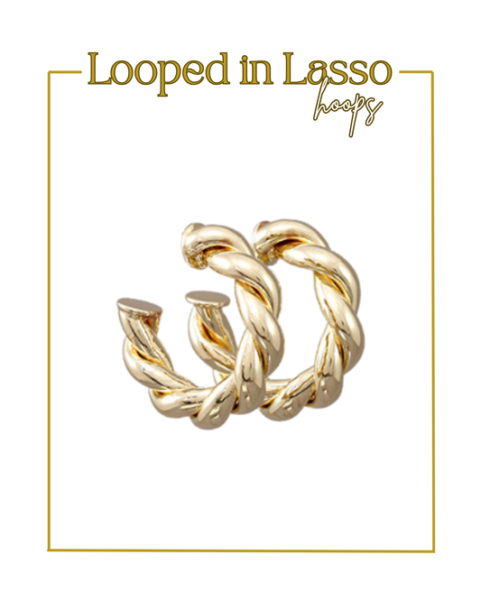 Looped in Lasso Hoops-Earrings-Golden Stella-The Village Shoppe, Women’s Fashion Boutique, Shop Online and In Store - Located in Muscle Shoals, AL.