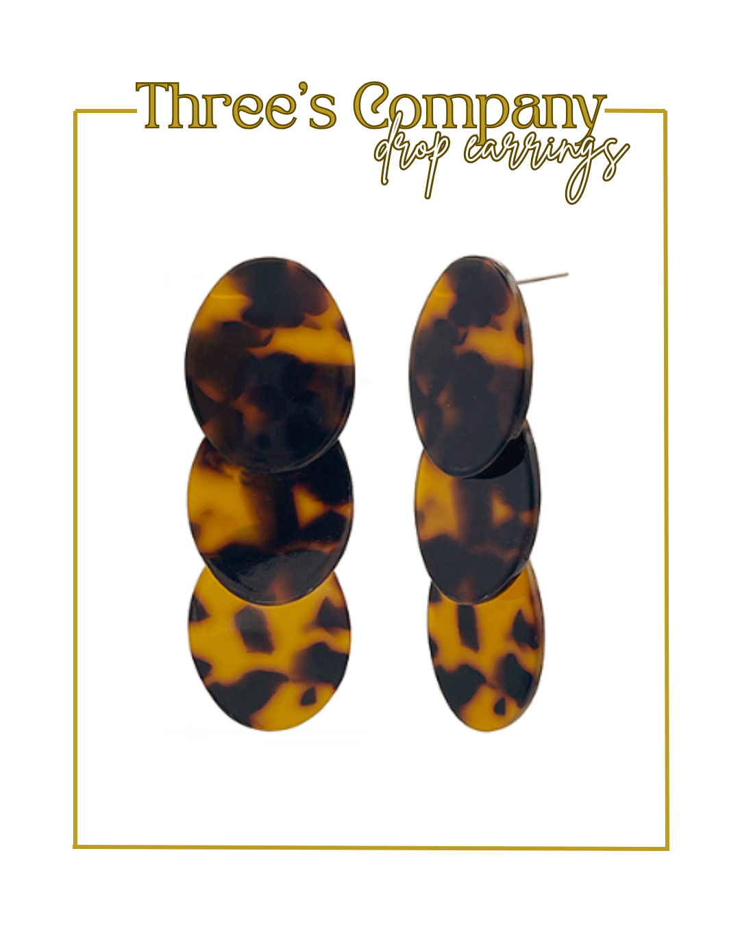 Three’s Company Drop Earrings-Earrings-Golden Stella-The Village Shoppe, Women’s Fashion Boutique, Shop Online and In Store - Located in Muscle Shoals, AL.