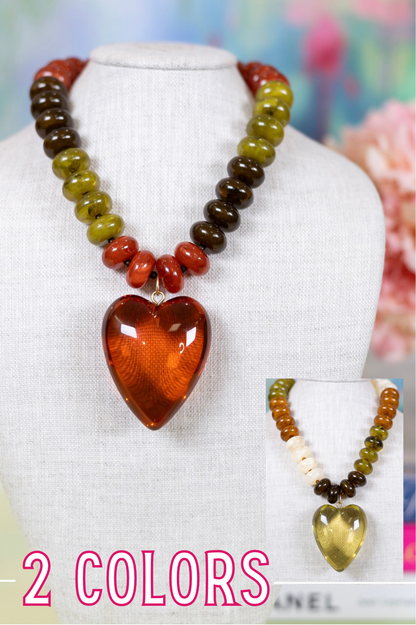 Heart of Glass Pendant Necklace-Necklaces-Hart Designs-The Village Shoppe, Women’s Fashion Boutique, Shop Online and In Store - Located in Muscle Shoals, AL.