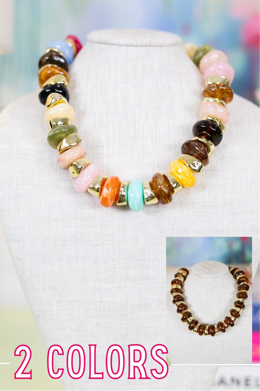 Odds and Ends Beaded Necklace-Necklaces-Hart Designs-The Village Shoppe, Women’s Fashion Boutique, Shop Online and In Store - Located in Muscle Shoals, AL.