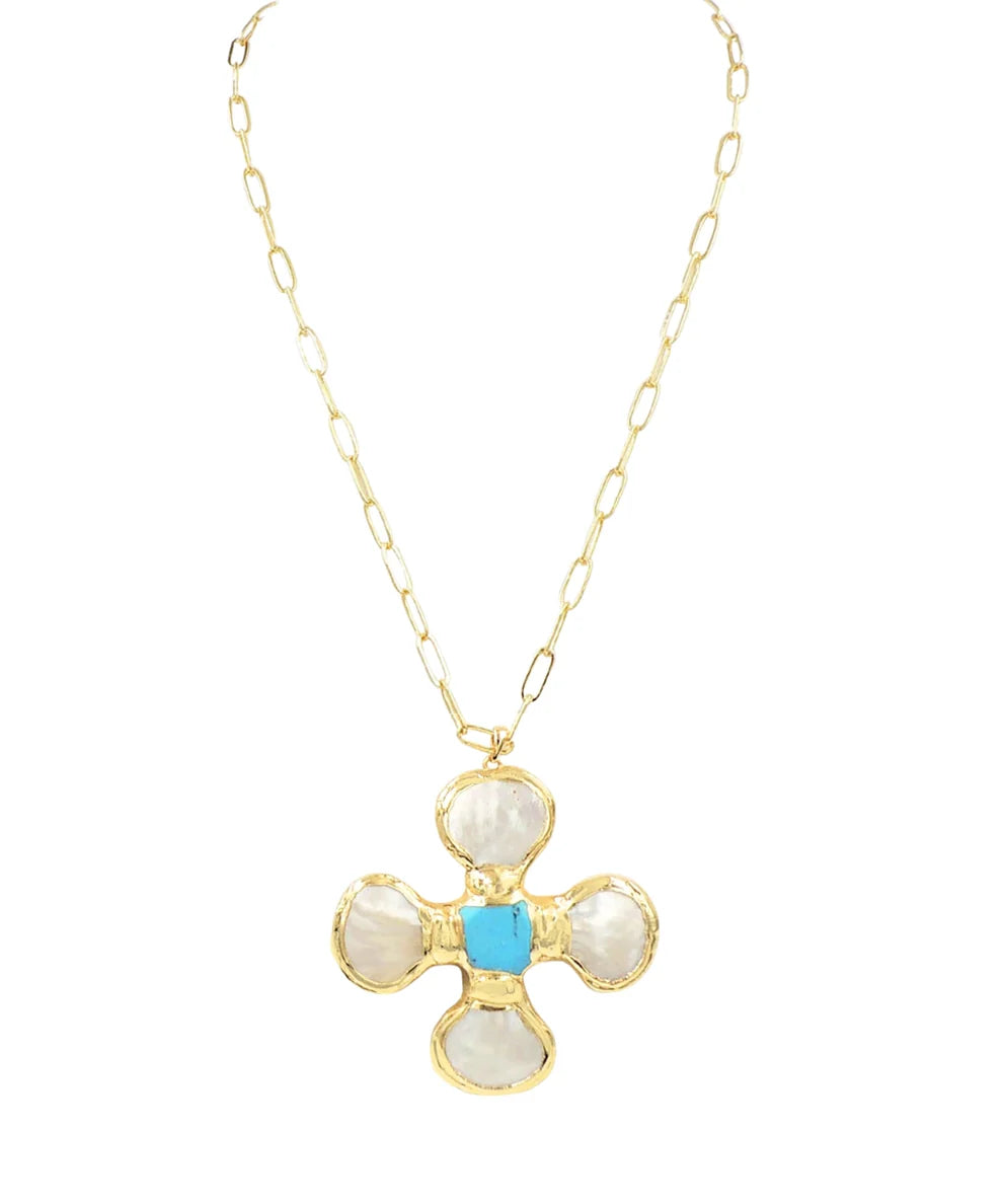 To Be Known Pearl Cross Necklace-Necklaces-Golden Stella-The Village Shoppe, Women’s Fashion Boutique, Shop Online and In Store - Located in Muscle Shoals, AL.