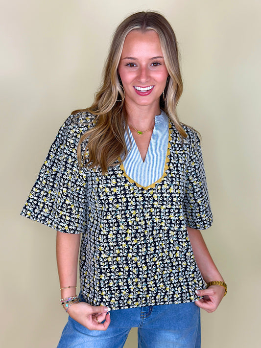 The Haven Top-Short Sleeves-VOY-The Village Shoppe, Women’s Fashion Boutique, Shop Online and In Store - Located in Muscle Shoals, AL.