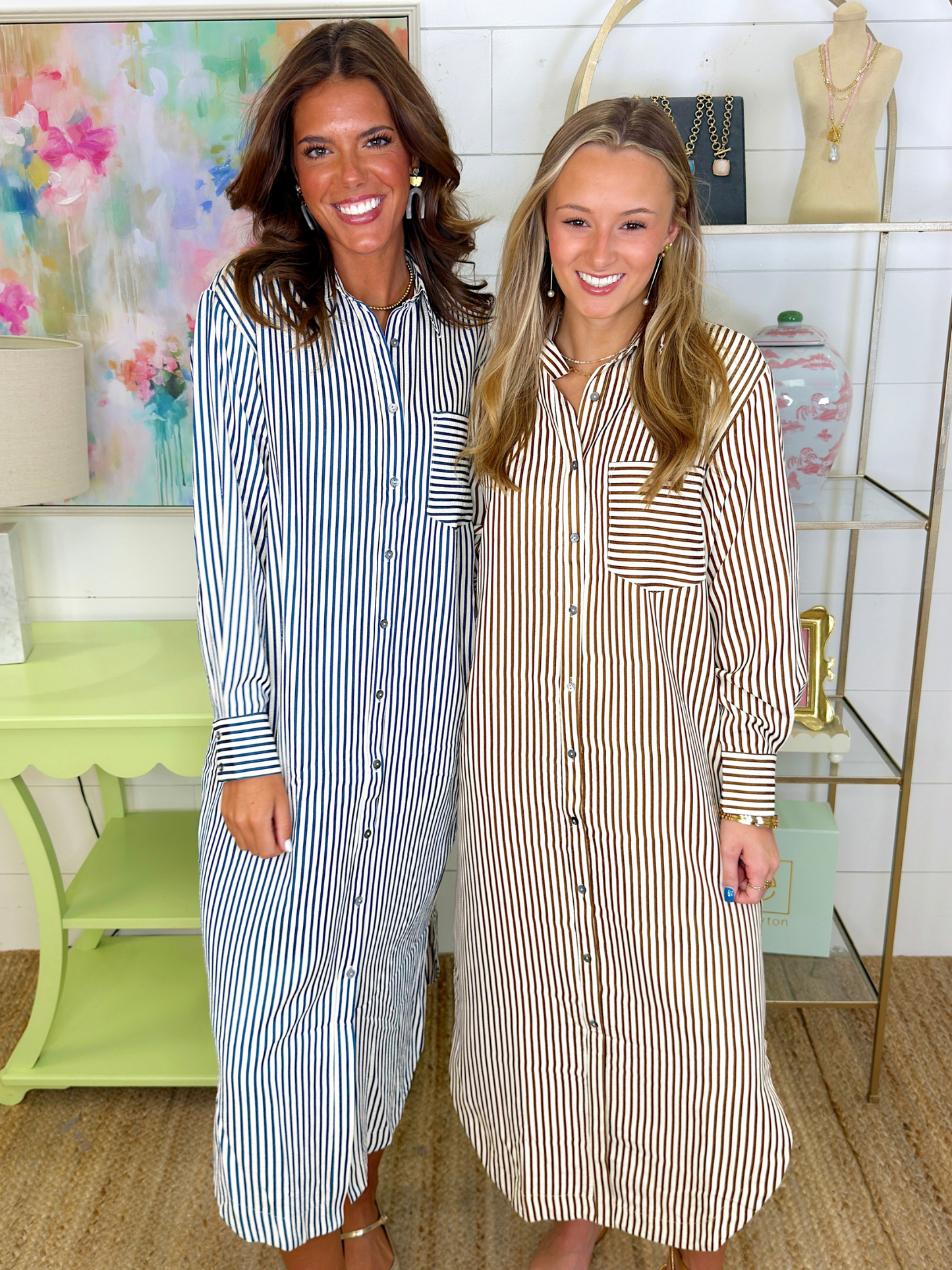 Perfectly Pinstripe Midi Dress-Midi Dress-Entro-The Village Shoppe, Women’s Fashion Boutique, Shop Online and In Store - Located in Muscle Shoals, AL.