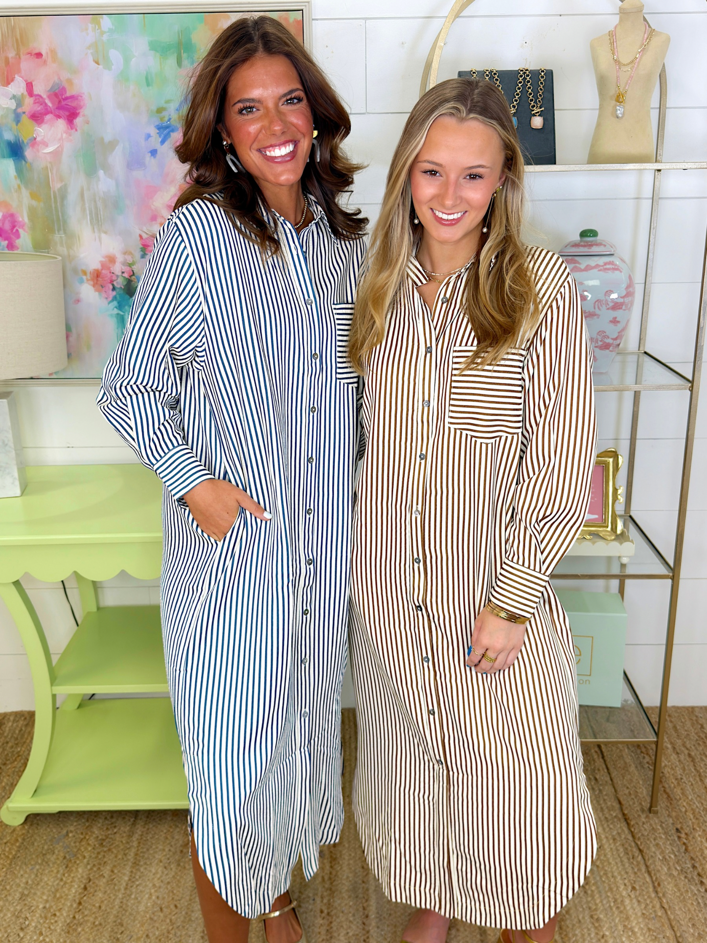 Perfectly Pinstripe Midi Dress-Midi Dress-Entro-The Village Shoppe, Women’s Fashion Boutique, Shop Online and In Store - Located in Muscle Shoals, AL.