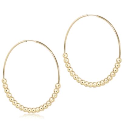 E Newton Classic Beaded Bliss 1.75" Hoop - 4mm Gold-Earrings-ENEWTON-The Village Shoppe, Women’s Fashion Boutique, Shop Online and In Store - Located in Muscle Shoals, AL.