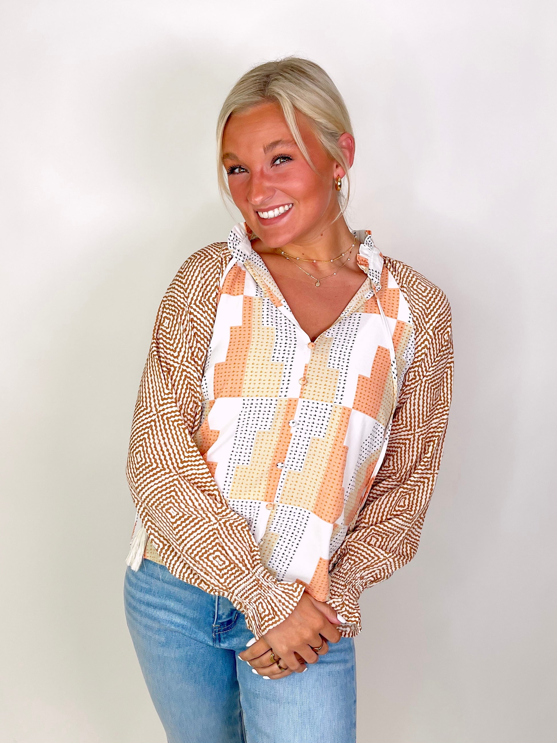 The Ashley Blouse-Blouse-THML-The Village Shoppe, Women’s Fashion Boutique, Shop Online and In Store - Located in Muscle Shoals, AL.