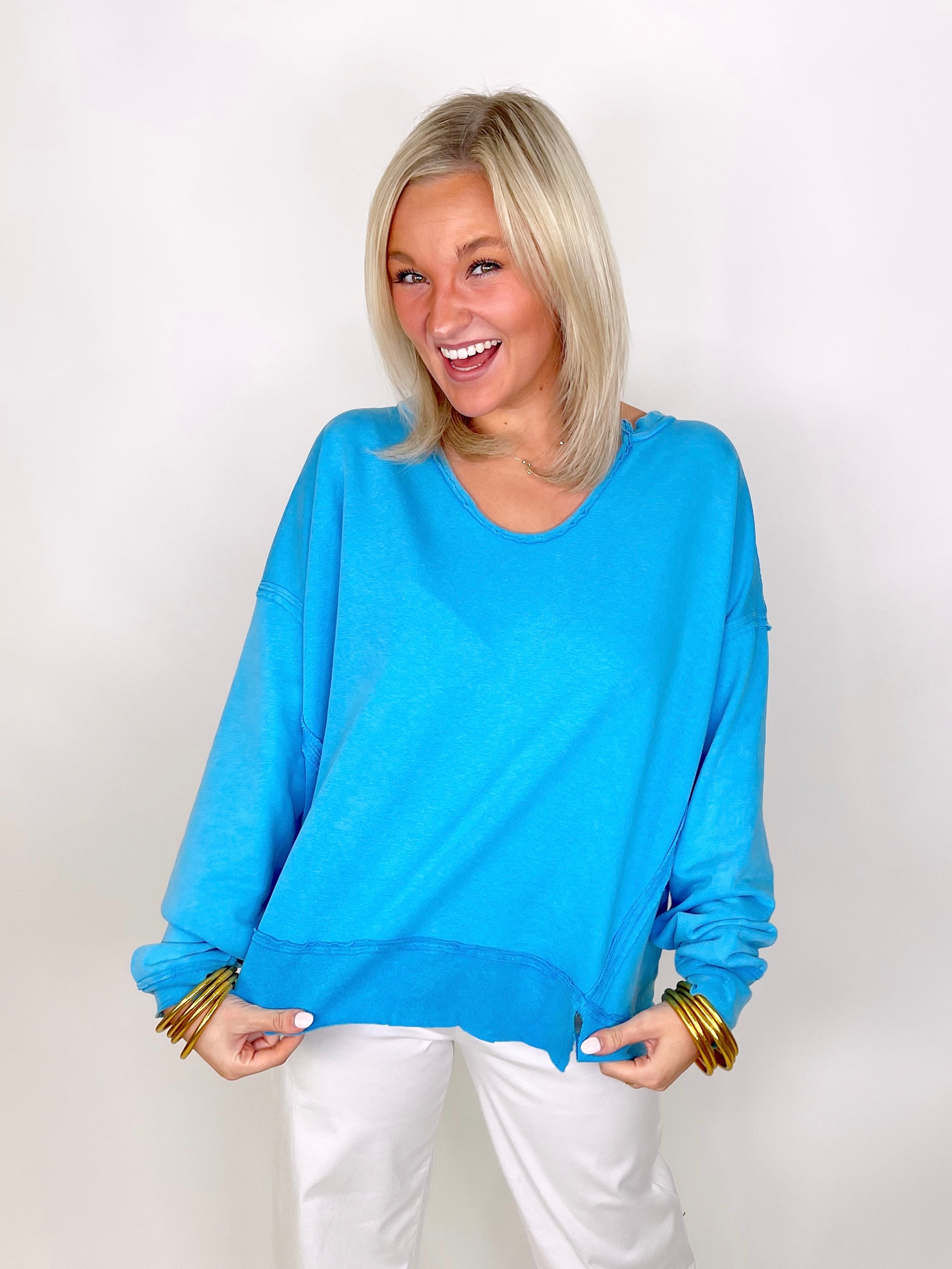 The Leigh Top-Long Sleeves-Peach Love California-The Village Shoppe, Women’s Fashion Boutique, Shop Online and In Store - Located in Muscle Shoals, AL.